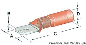 Vorisolierte Faston mit wasserdichter Schrumpfhalterung 6,3 mm