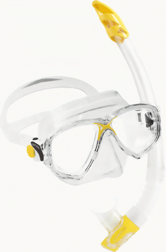 Cressi Set Schnorchel + Brille Gelb für Erwachsene