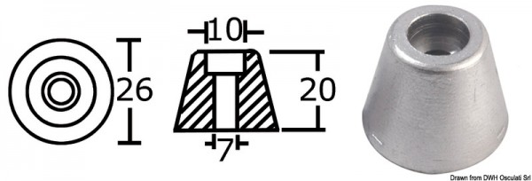 Ersatzanoden für Bug-/Heckschrauben von Side-Power (Sleipner)