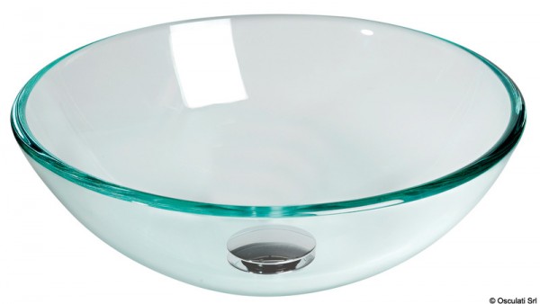 Rundbecken aus transparentem Glas