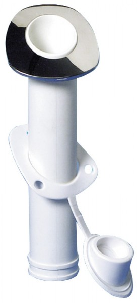Angelrutenhalter zum Einbau mit Edelstahlflansch. Neigung 60°