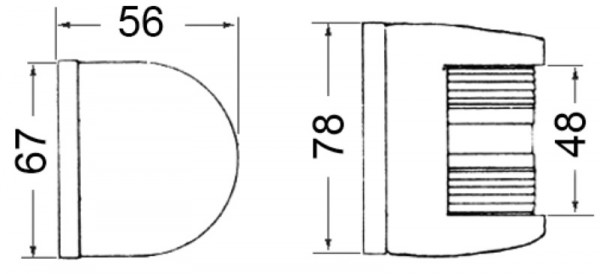 Navigationslichter Utility 85 aus Edelstahl bis zu 12 m