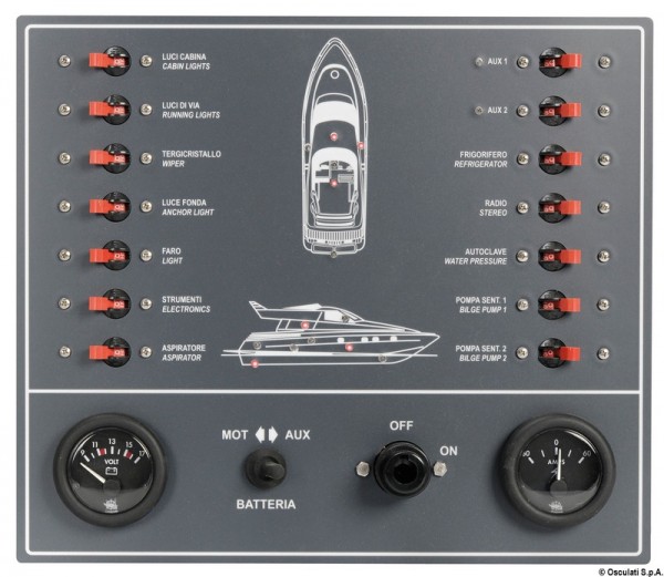 Elektrische Schalttafel mit 14 Stromkreisen