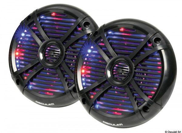 Paar Zweiwege-Lautsprecher mit programmierbaren mehrfarbigen LEDs