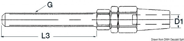 Gewinderterminal mit metrischem Gewinde (rechts)