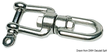 Kettenwirbelschäkel aus rostfreiem Edelstahl AISI 316, hochglanzpoliert