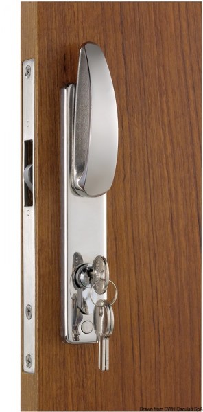 Für Schiebetüren mit Außenklinke, YALE-Schlüssel außen und Innenriegel.