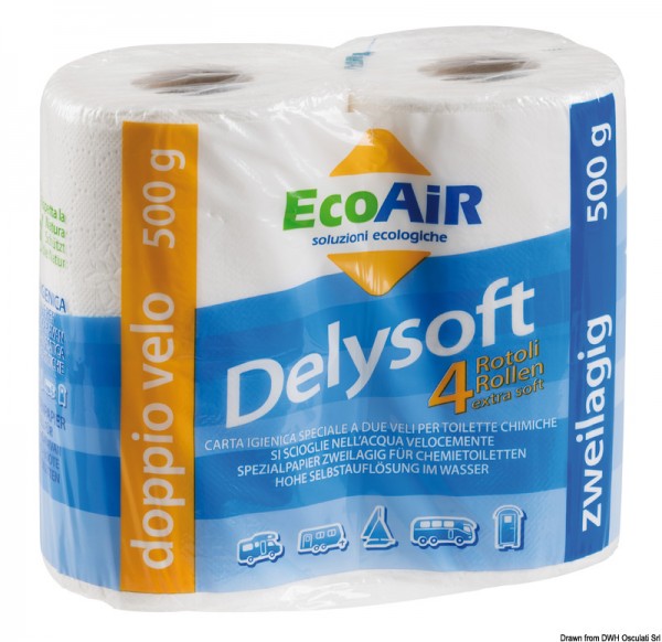 Delysoft Toilettenpapier, wasserlöslich